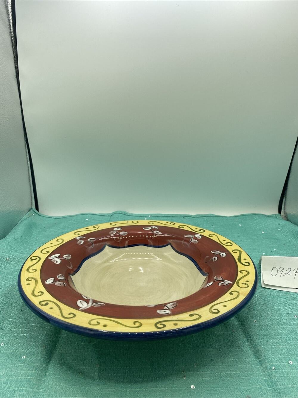 Serving Bowl Pier 1 Vallarta 10 1/2 Inch Red Gold Dinnerware